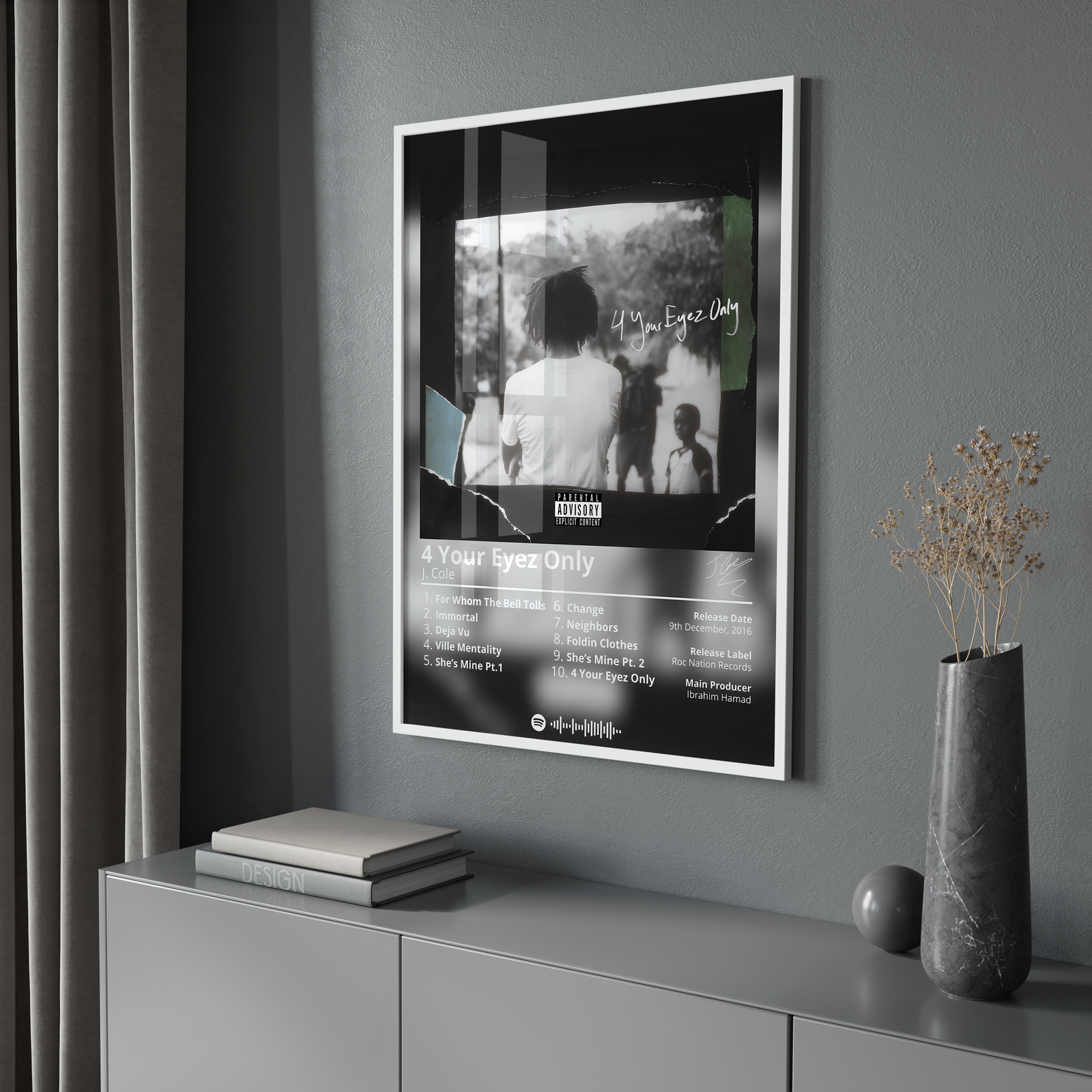 J. Cole 4 Your Eyez Only album cover poster print wall art decor