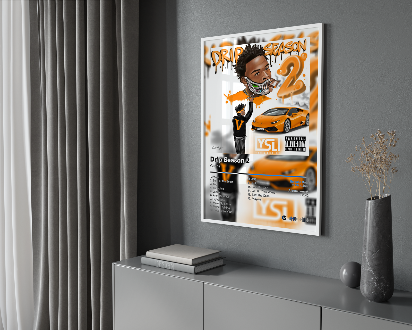 Gunna Drip Season 2 album cover poster print wall art decor