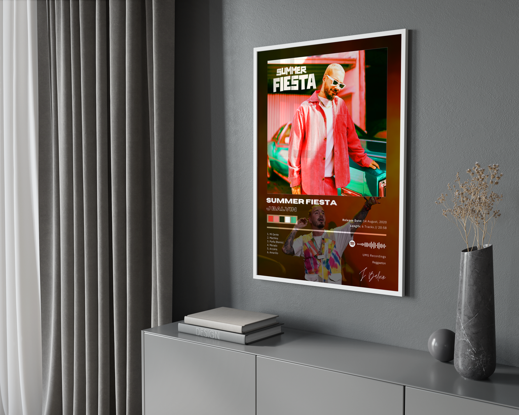 J Balvin Summer Fiesta album cover poster print wall art decor