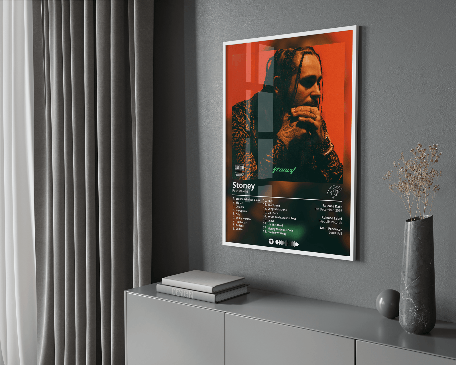 Post Malone Stoney album cover poster print wall art decor