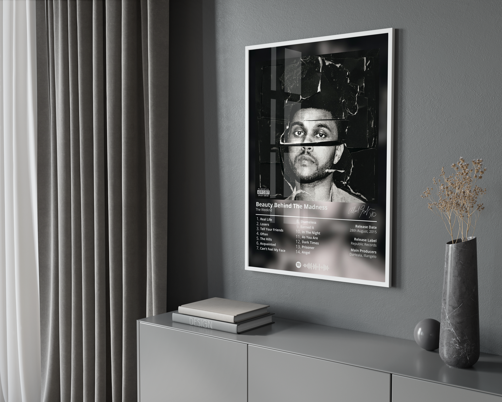 The Weeknd Beauty Behind The Madness  | Unframed Bedroom album cover poster print wall art decor