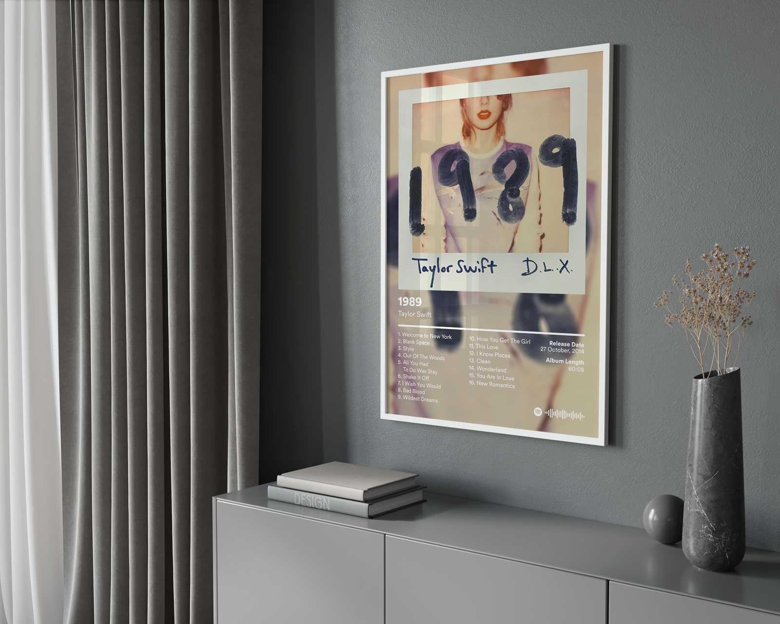 Taylor Swift 1989 Tracklist  | Unframed Bedroom album cover poster print wall art decor