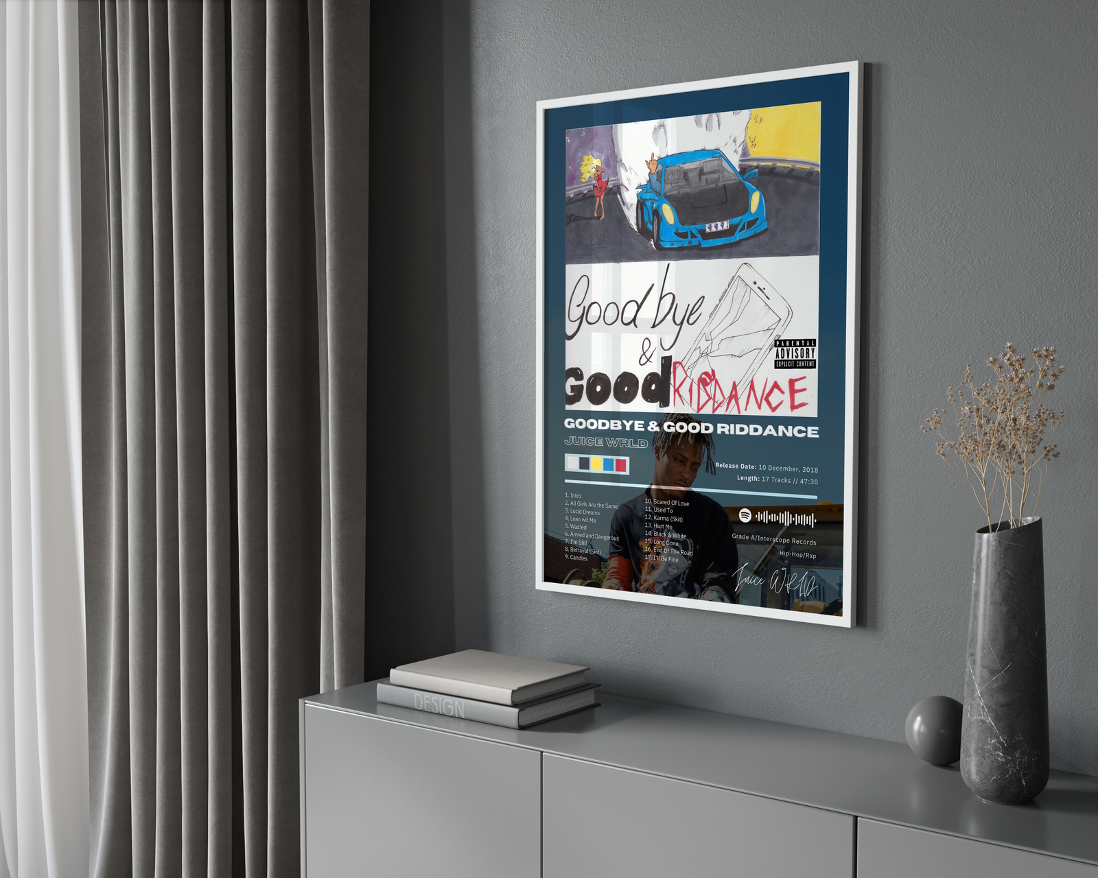 Juice WRLD Goodbye & Good Riddance album cover poster print wall art decor