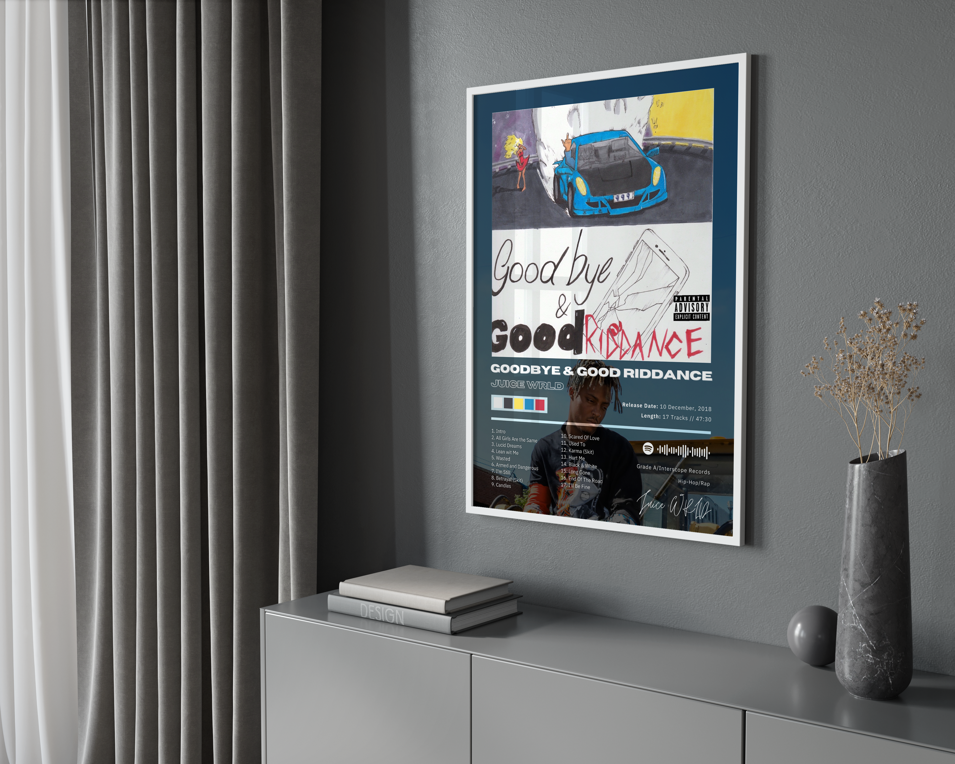 Juice WRLD Goodbye & Good Riddance Album Poster poster wall art print room decor