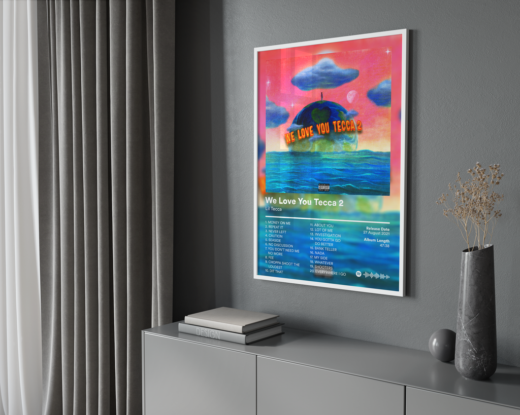 Lil Tecca We Love You Tecca 2 Tracklist  | Unframed Bedroom Wall Art album cover poster print wall art decor