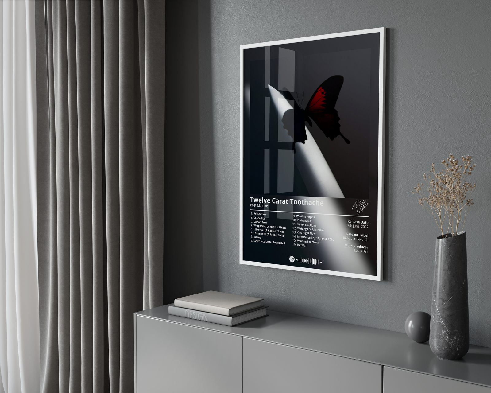 Post Malone Twelve Carat Toothache album cover poster print wall art decor