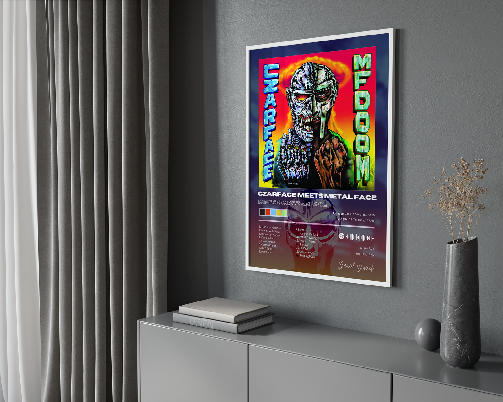 MF DOOM Czarface Meets Metal Face album cover poster print wall art decor