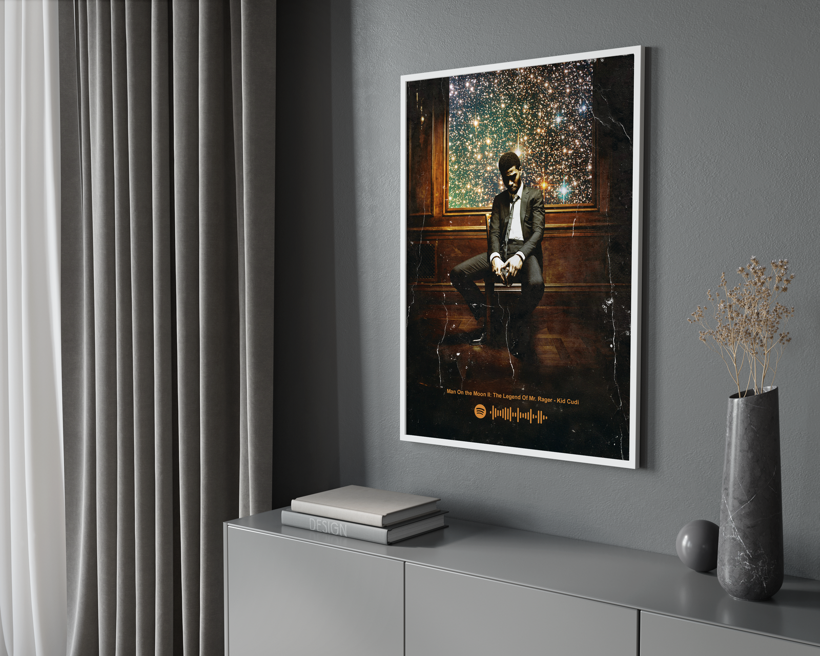 Kid Cudi Man On The Moon II: The Legend Of Mr. Rager Spotify album cover poster print wall art decor