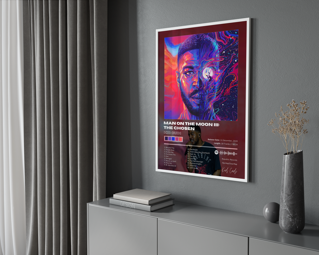 Kid Cudi Man On The Moon III album cover poster print wall art decor