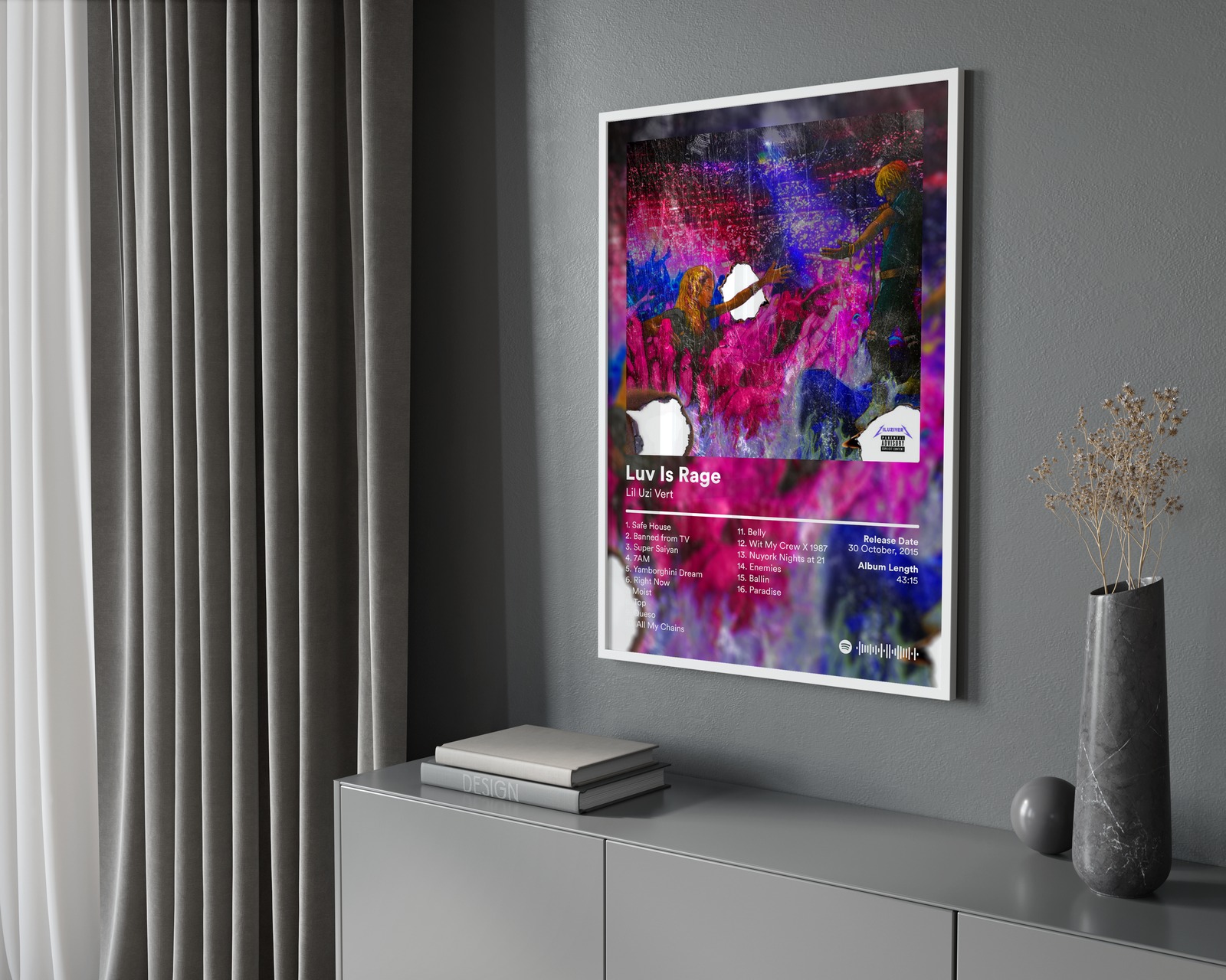 Lil Uzi Vert Luv Is Rage album cover poster print wall art decor