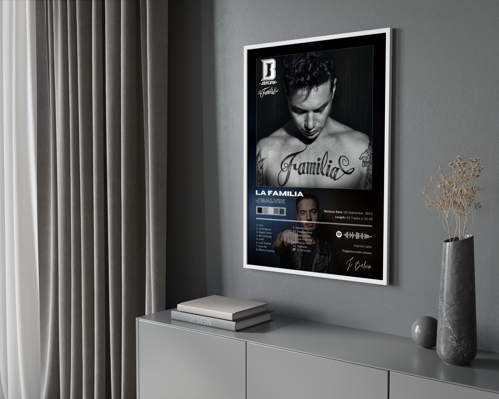 J Balvin La Familia album cover poster print wall art decor