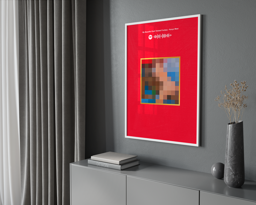 Kanye West My Beautiful Dark Twisted Fantasy  | Unframed Bedroom Wall Art album cover poster print wall art decor