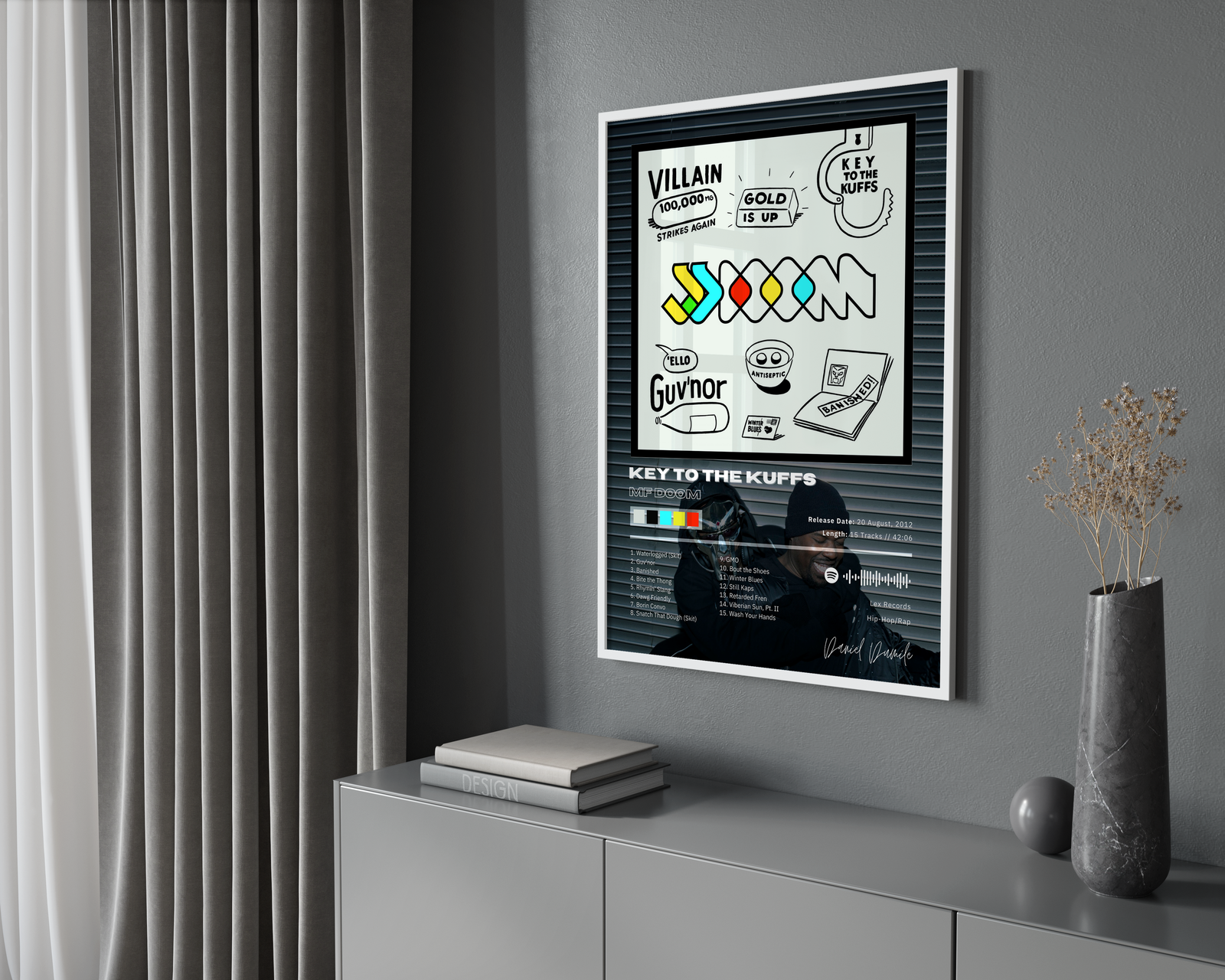 MF DOOM Key To The Cuffs album cover poster print wall art decor