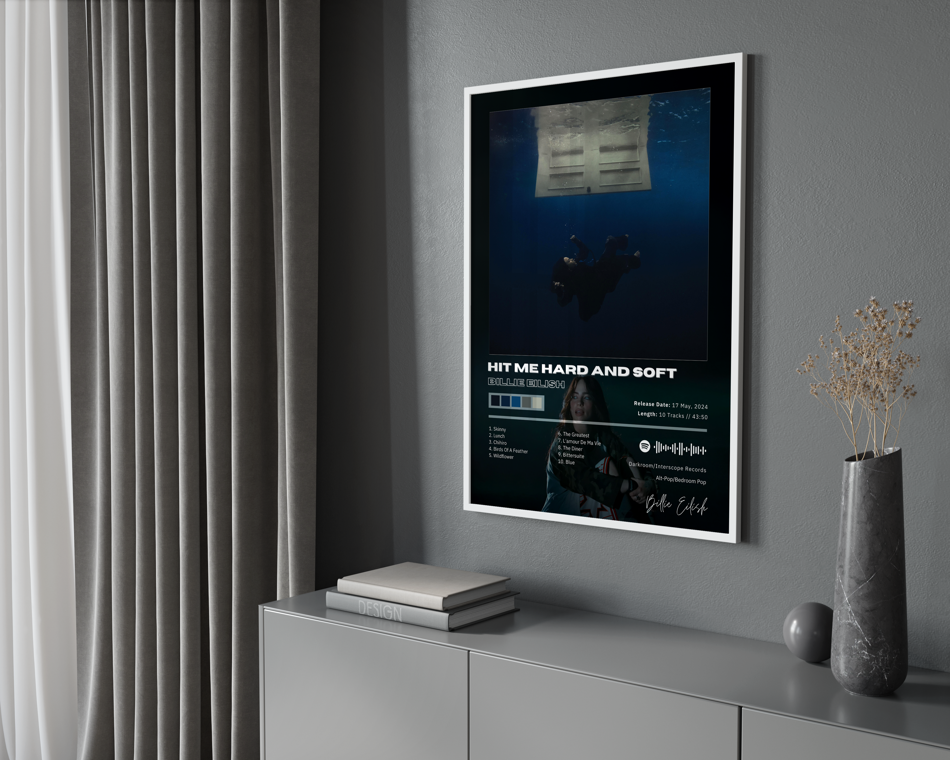 Billie Eilish 'Hit Me Hard And Soft' Album poster wall art print room decor