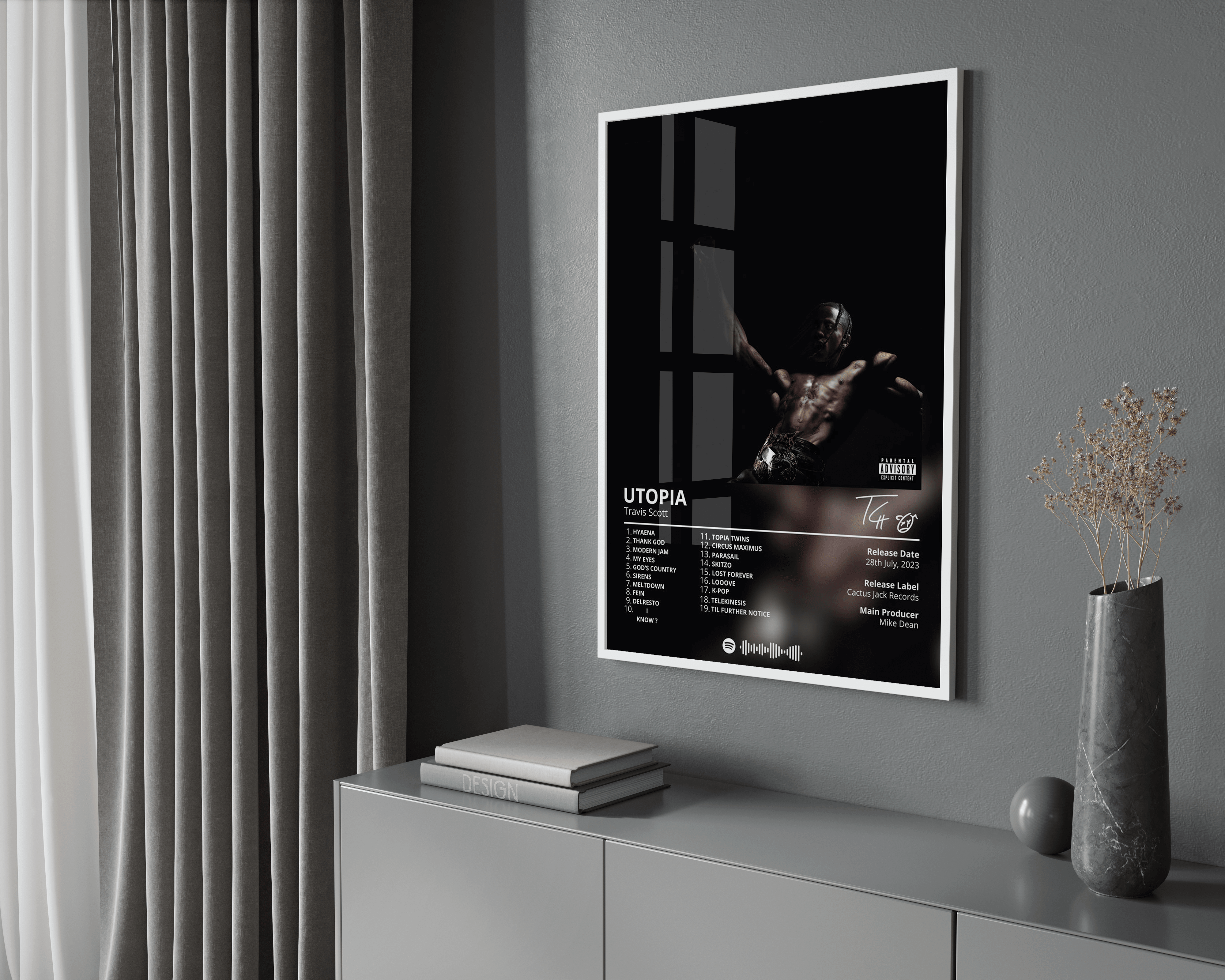 Travis Scott Utopia Album Poster poster wall art print room decor