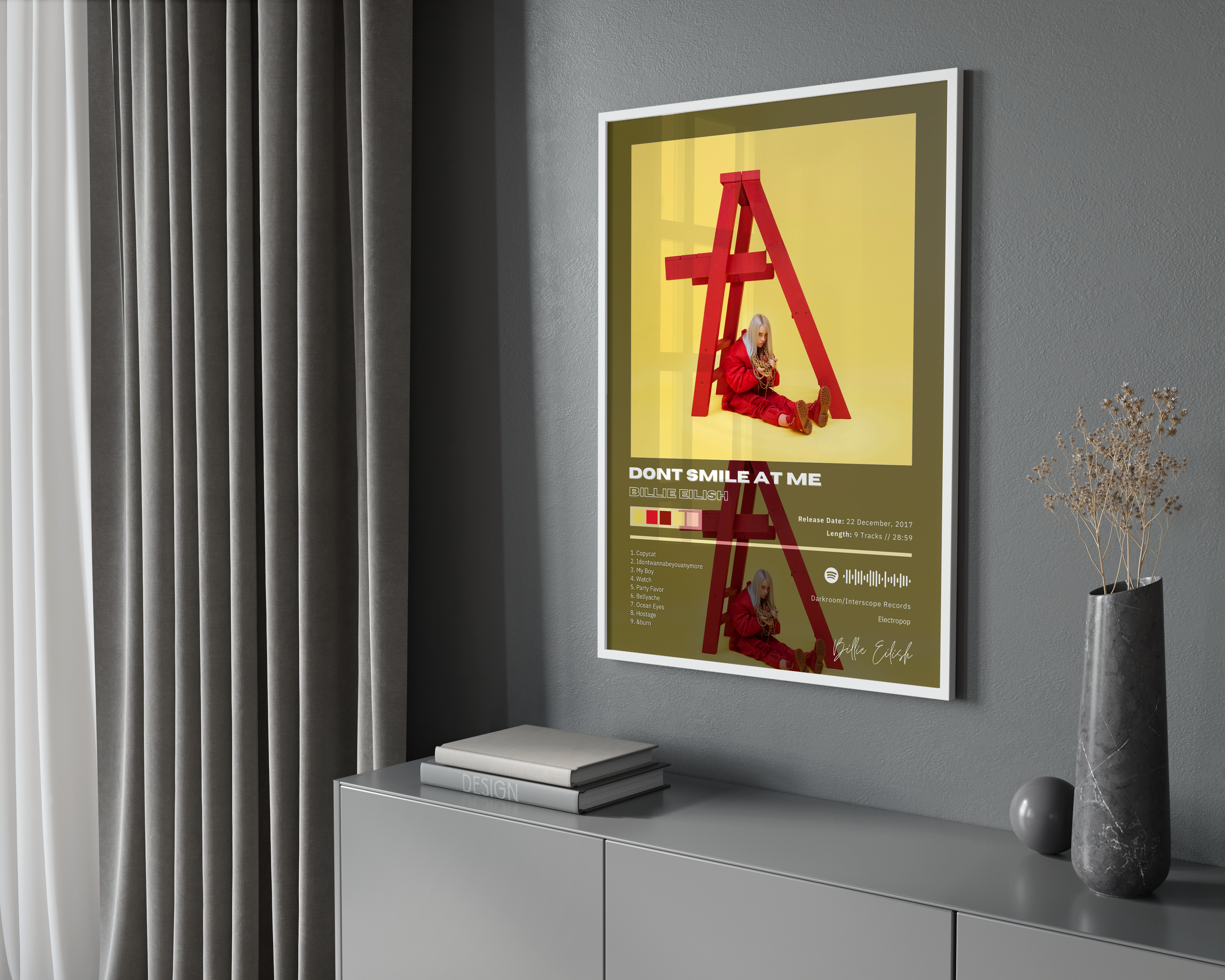 Billie Eilish 'dont smile at me' Album poster wall art print room decor