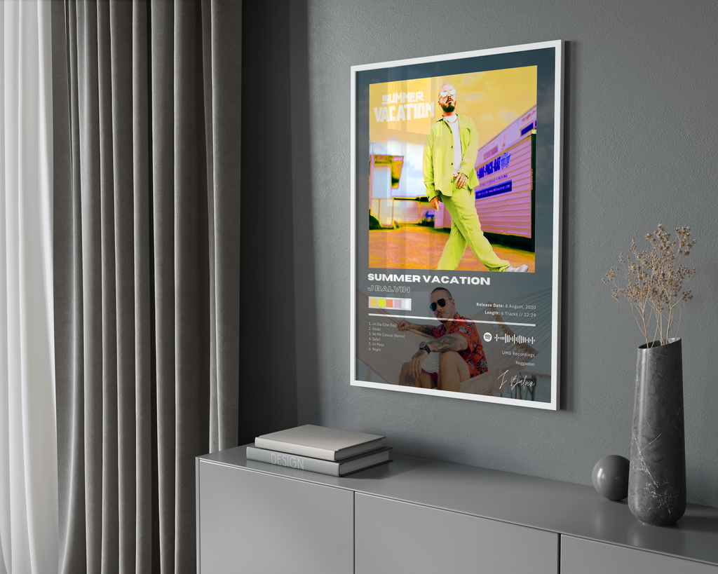 J Balvin Summer Vacation album cover poster print wall art decor