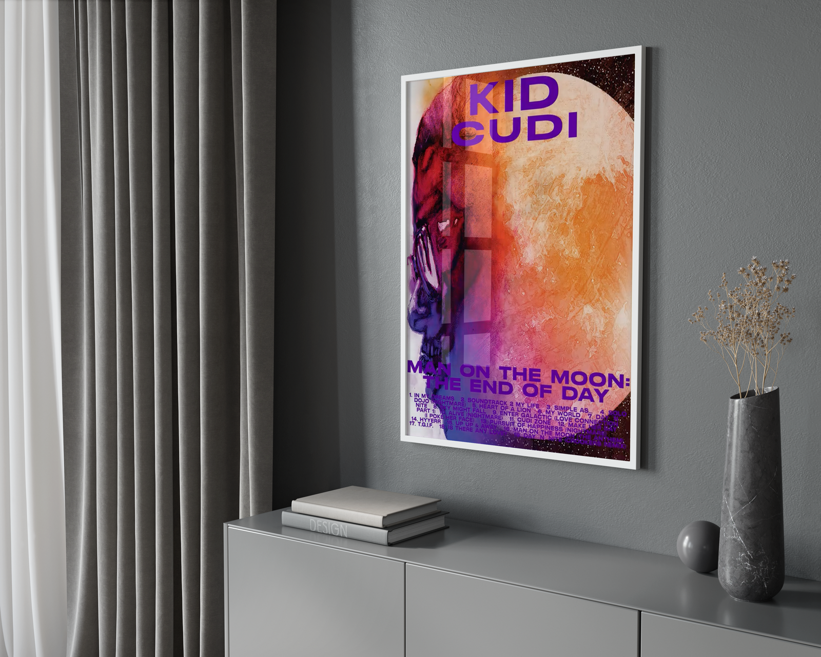Kid Cudi Man On The Moon Og album cover poster print wall art decor