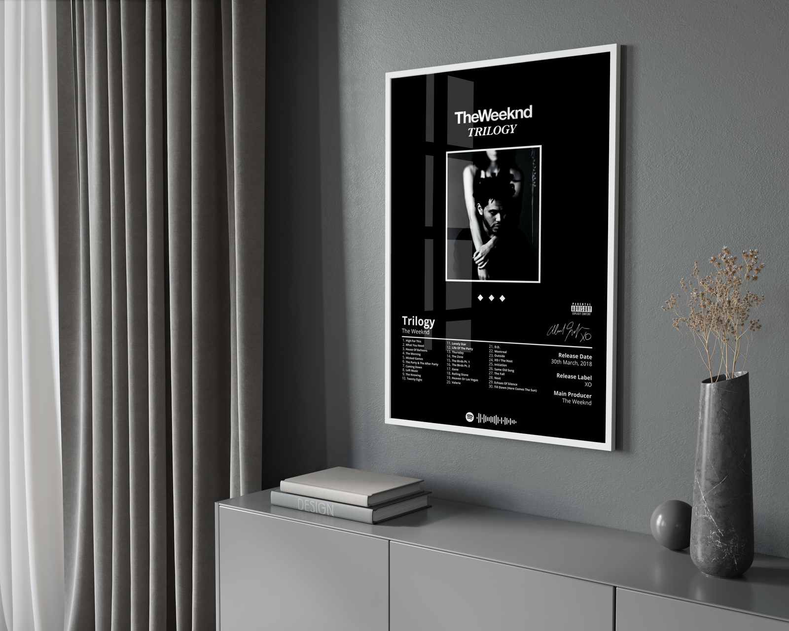 The Weeknd Trilogy  | Unframed Bedroom album cover poster print wall art decor