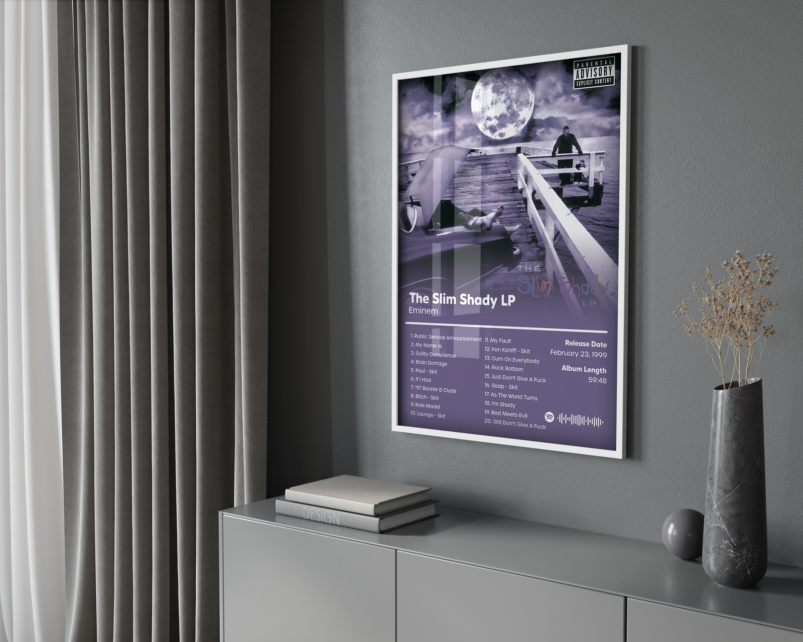 Eminem The Slim Shady Lp album cover poster print wall art decor
