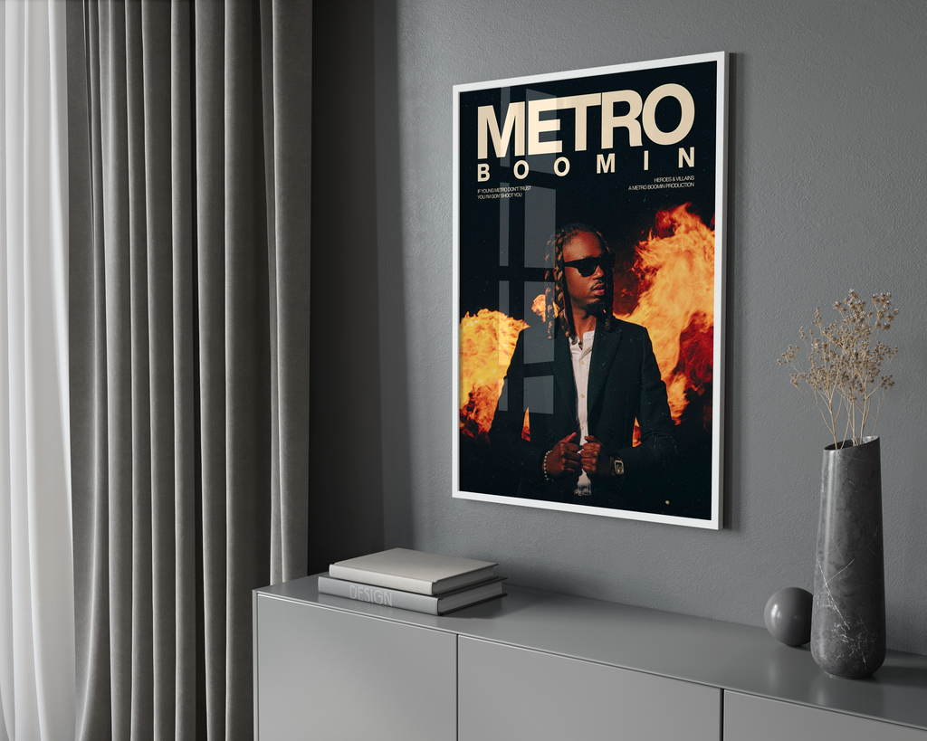 Metro Boomin Portrait  | Unframed Bedroom Wall Art album cover poster print wall art decor
