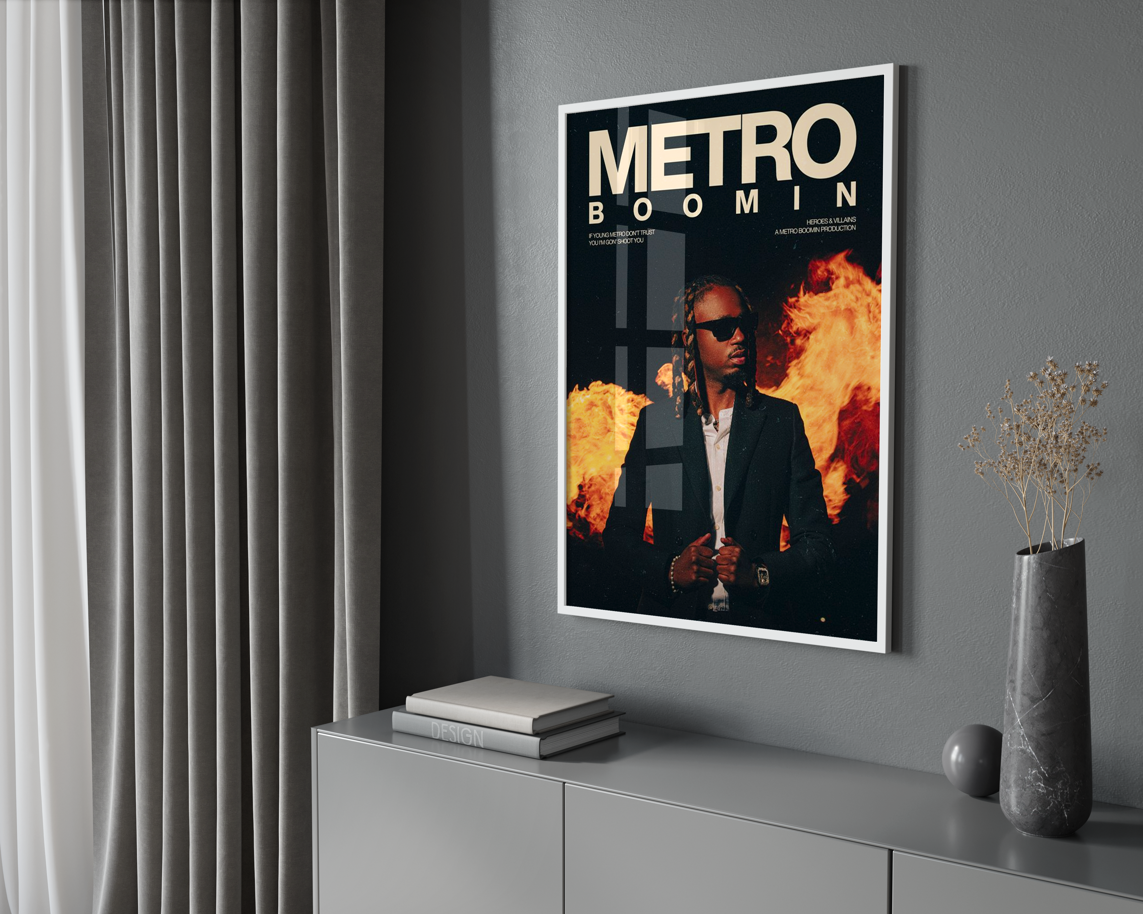 Metro Boomin Heroes & Villains poster wall art print room decor