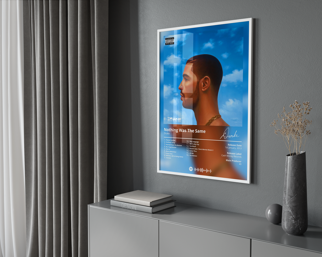 Drake Nothing Was The Same Tracklist  | Unframed Bedroom Wall Art album cover poster print wall art decor