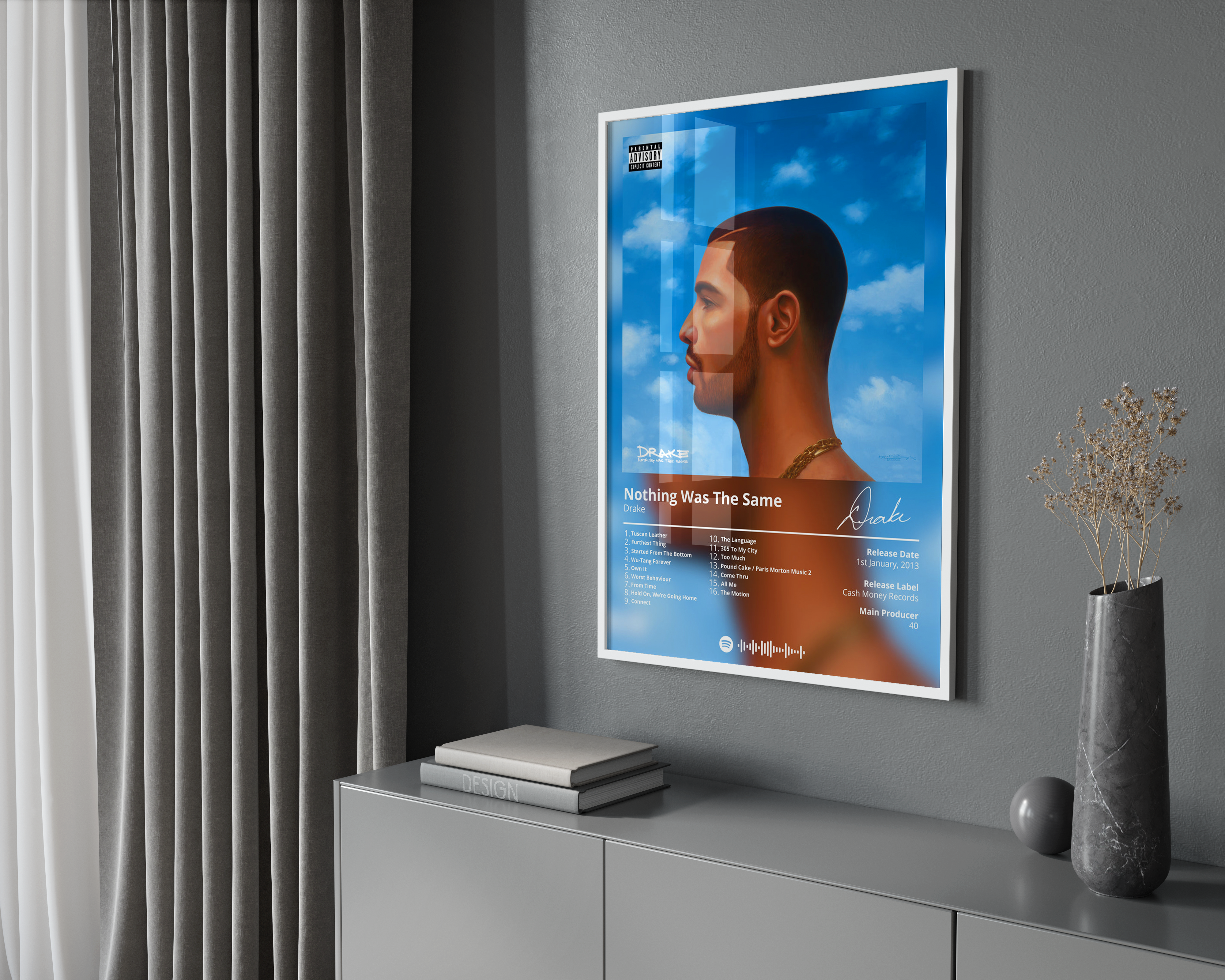 Drake Nothing Was The Same Album poster wall art print room decor
