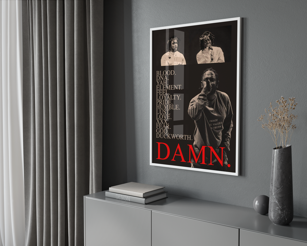 Kendrick Lamar Damn Visions album cover poster print wall art decor