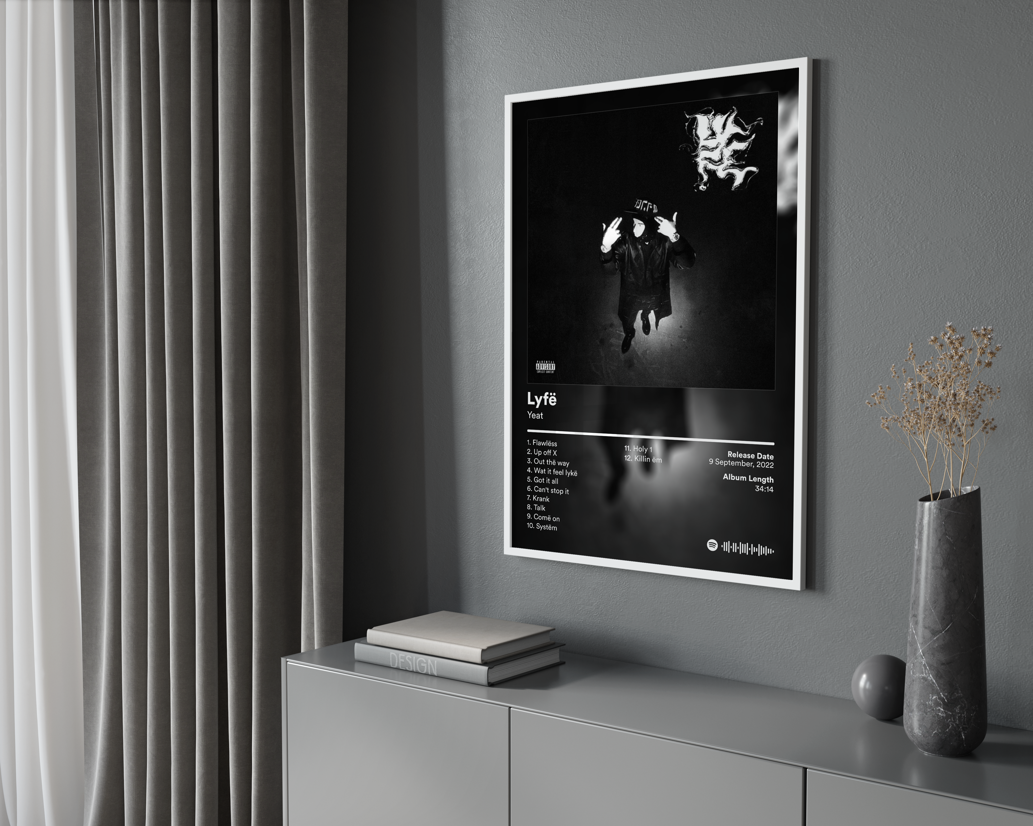 Yeat Lyf毛 Album Poster poster wall art print room decor