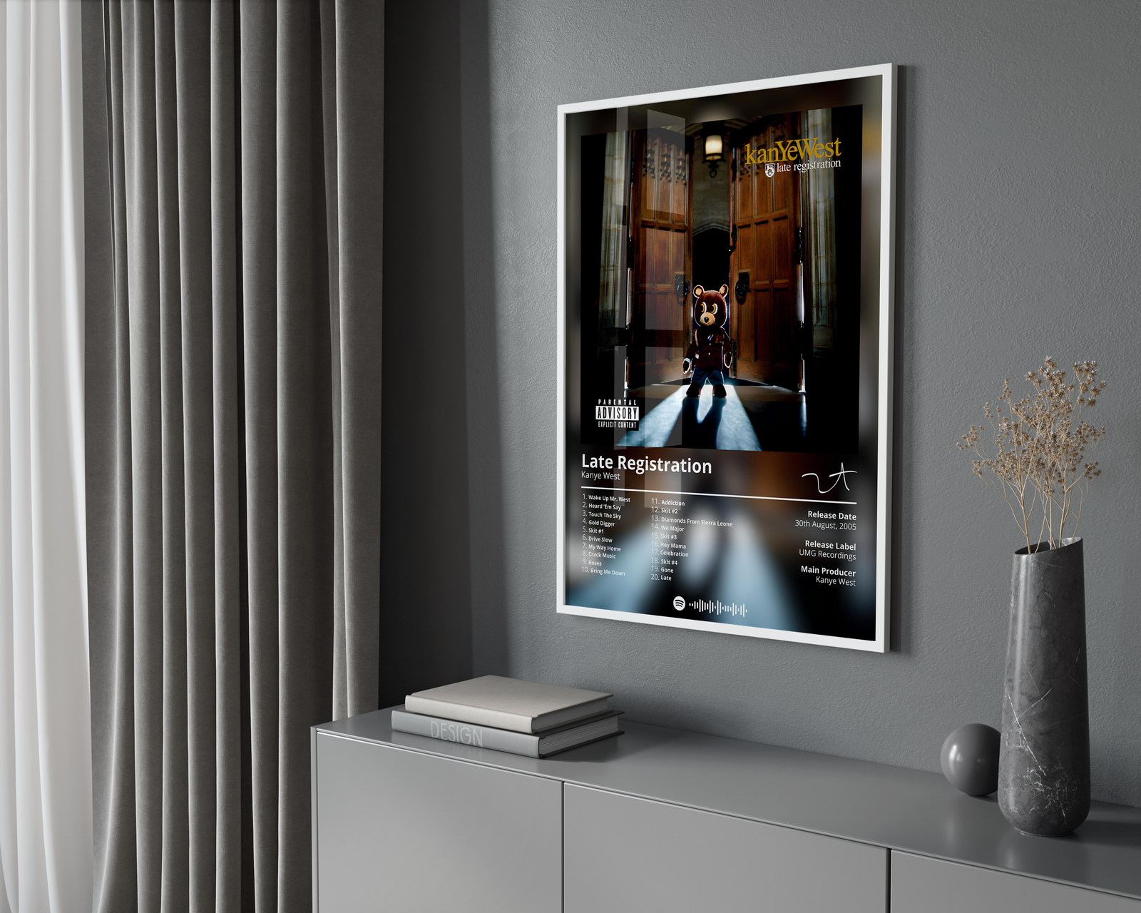 Kanye West Late Registration   | Unframed Bedroom album cover poster print wall art decor