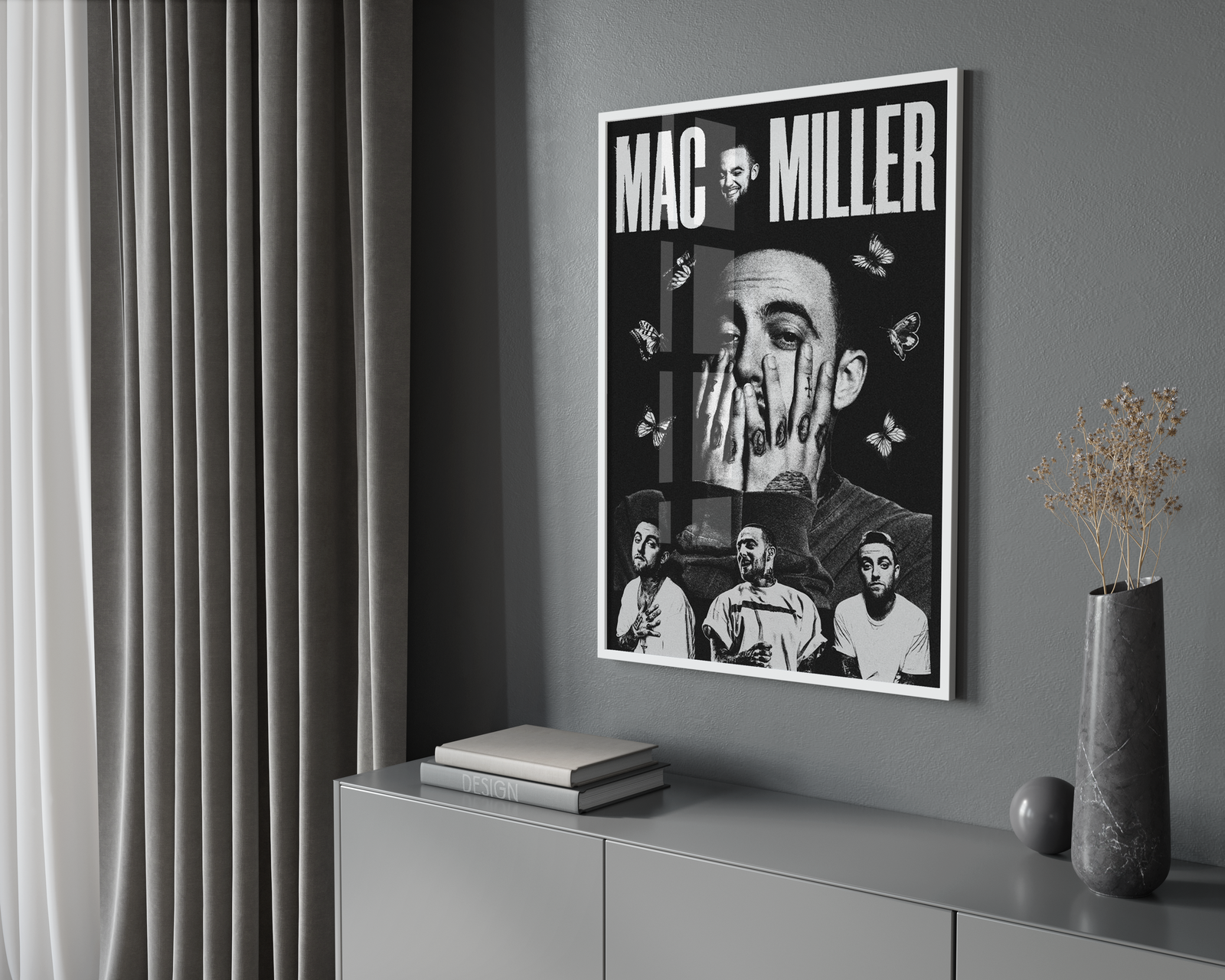 Mac Miller Portrait Collage | Unframed Bedroom album cover poster print wall art decor