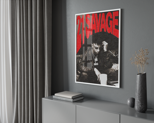 21 Savage Red Writing album cover poster print wall art decor
