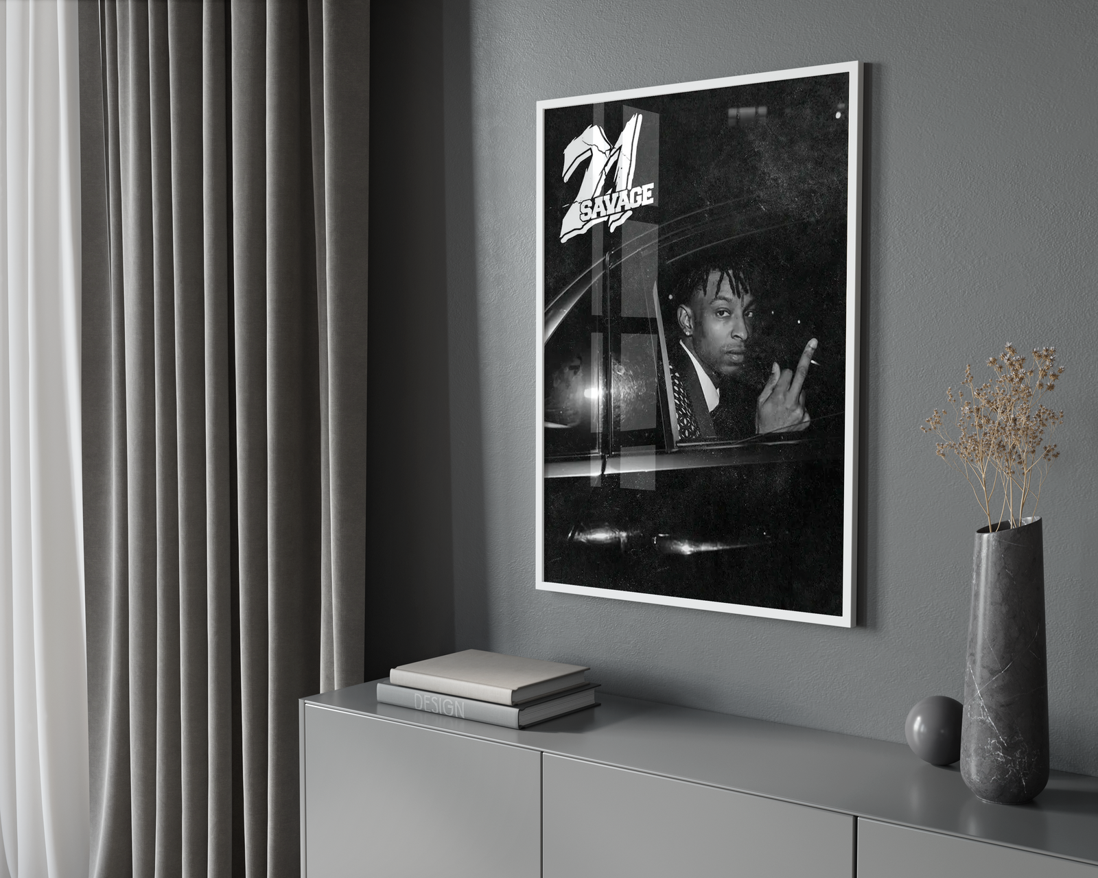 21 Savage - B&W album cover poster print wall art decor