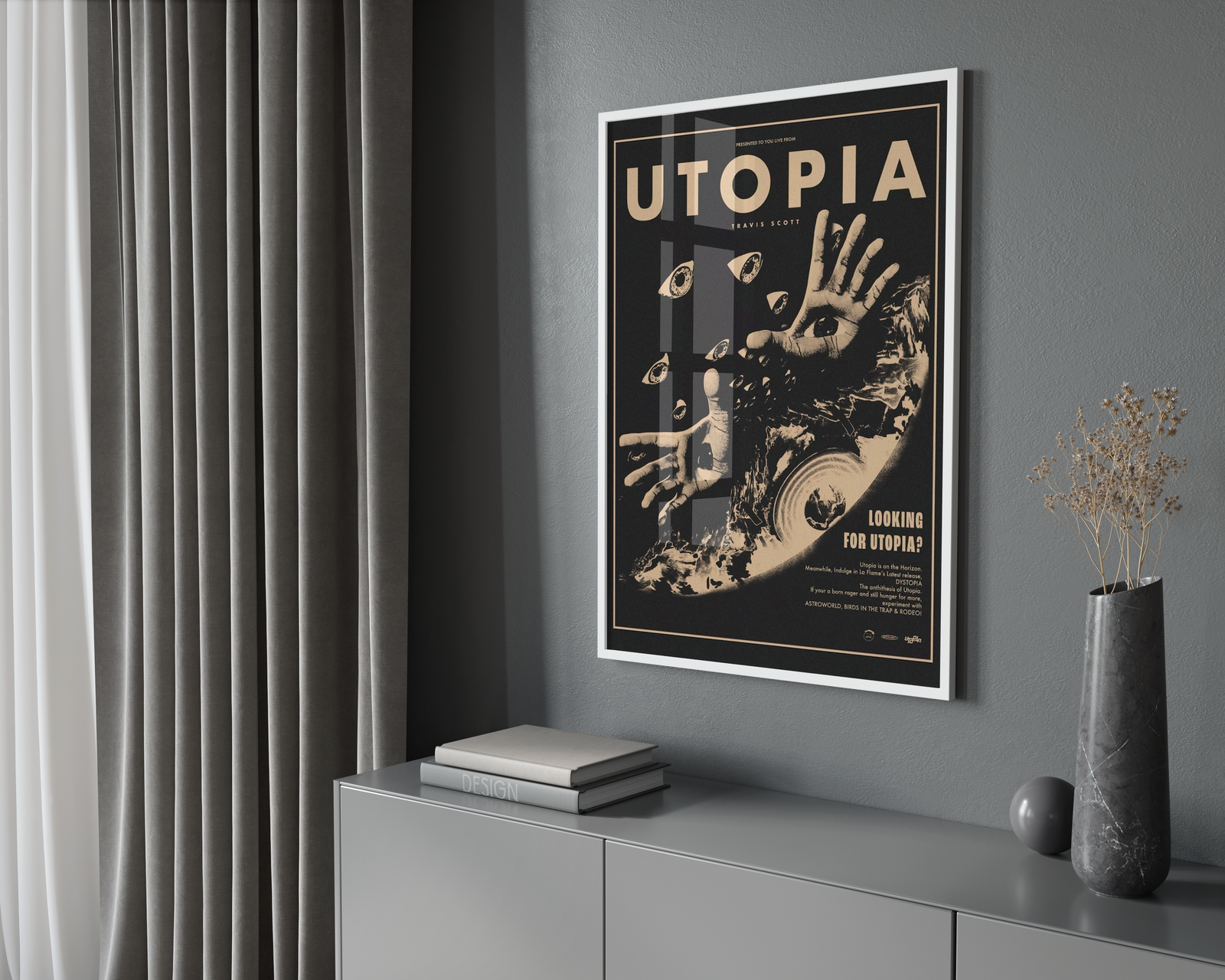 Travis Scott Utopia Vintage  | Unframed Bedroom album cover poster print wall art decor