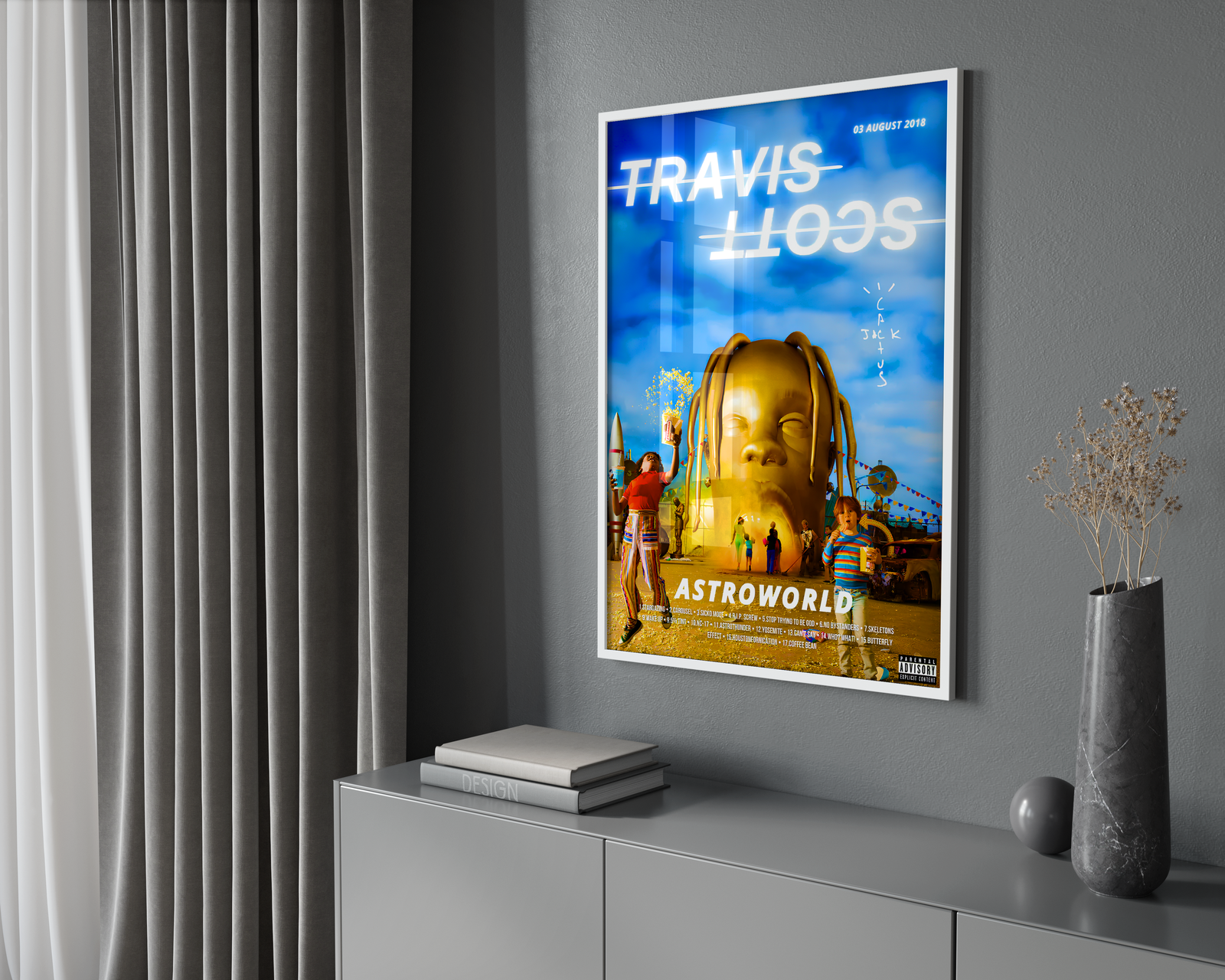 Travis Scott Astroworld Blue  | Unframed Hip Hop album cover poster print wall art decor