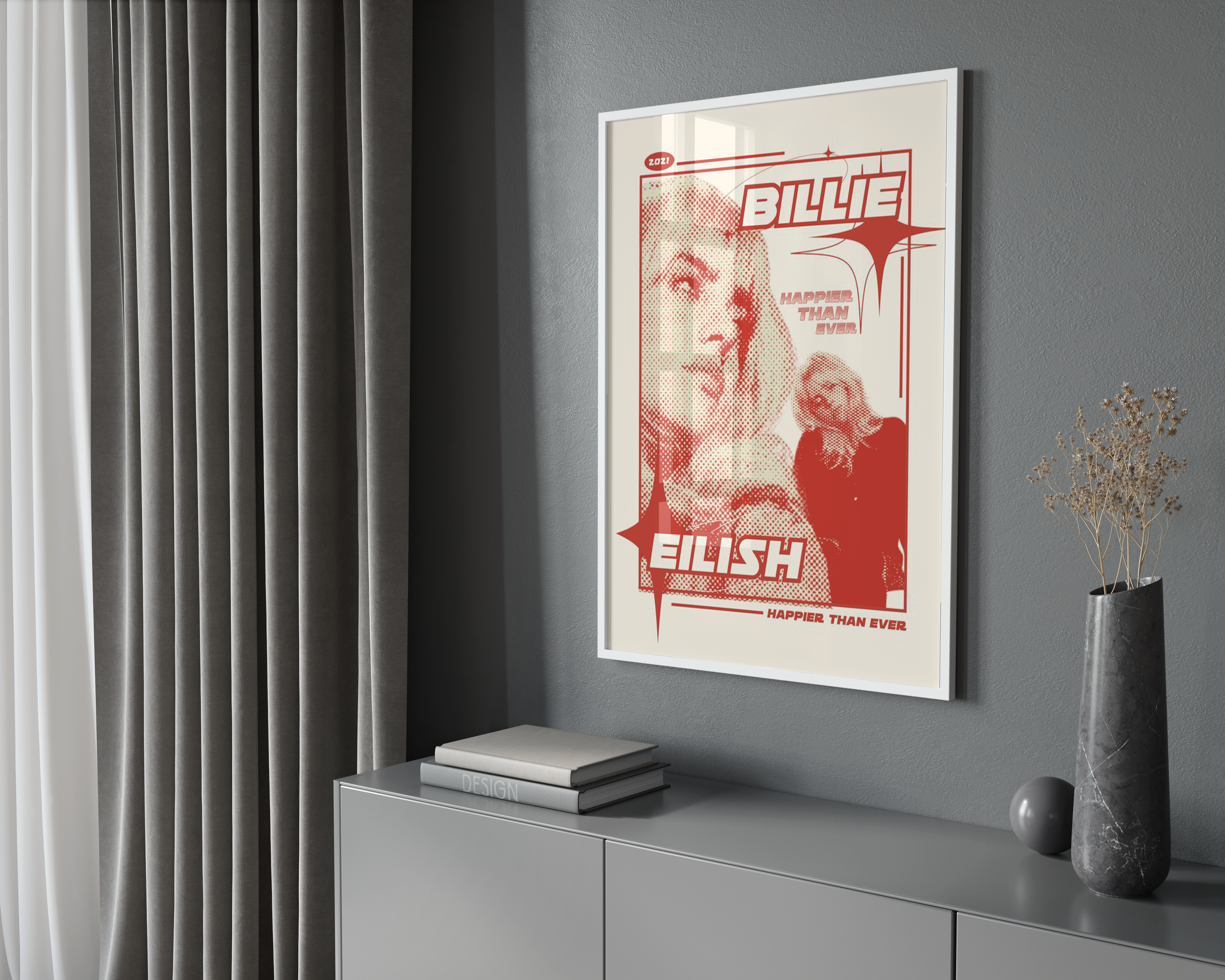 Billie Eilish 'Happier Than Ever' poster wall art print room decor