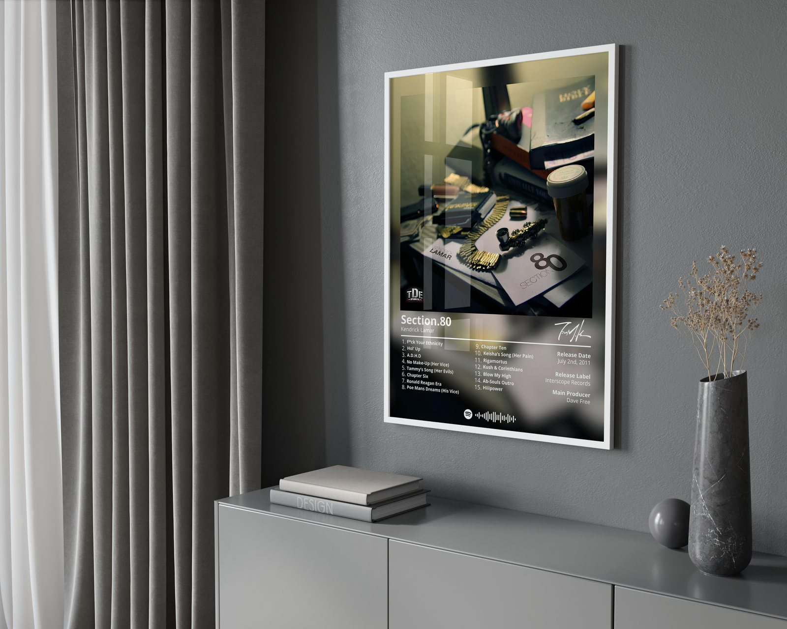 Kendrick Lamar - Section 80 album cover poster print wall art decor