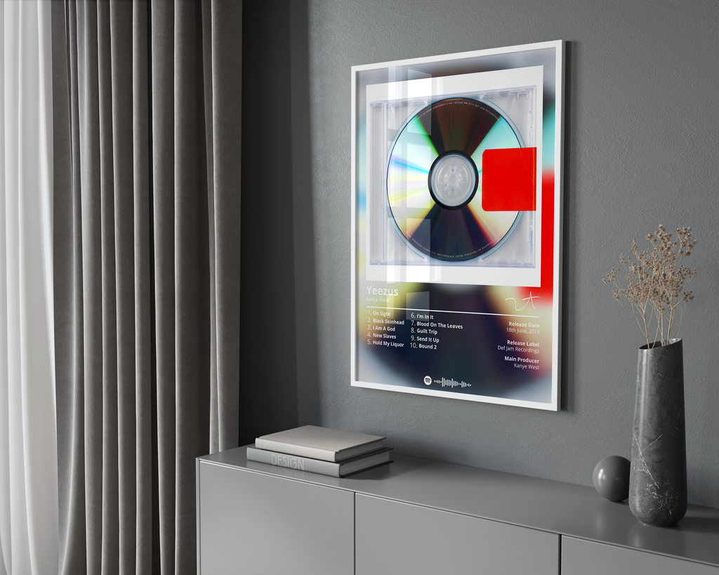 Kanye West Yeezus Tracklist  | Unframed Bedroom Wall Art album cover poster print wall art decor