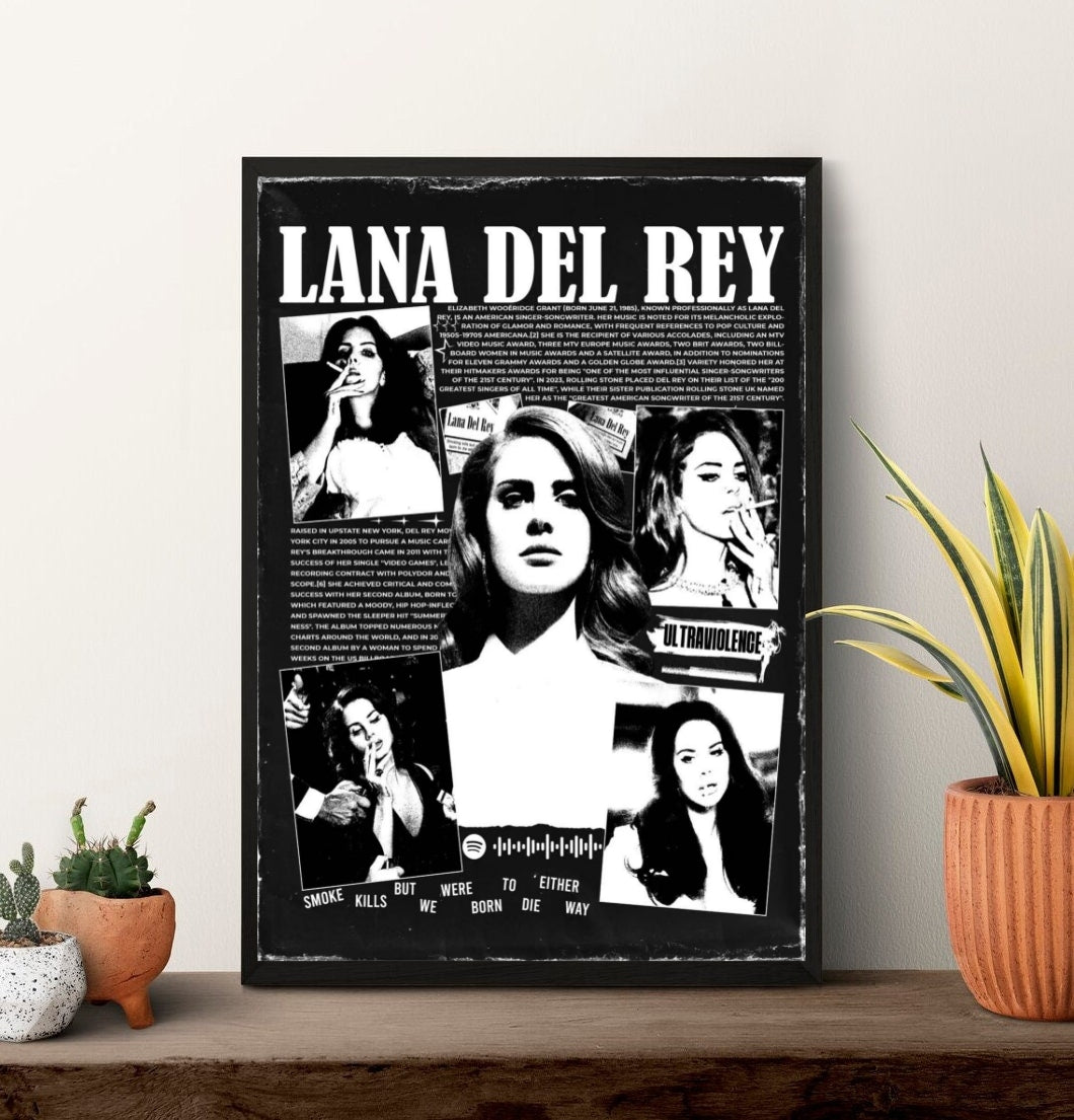 Lana Del Rey Vintage Aesthetic Canvas  | Retro Coquette Room Decor album cover poster print wall art decor