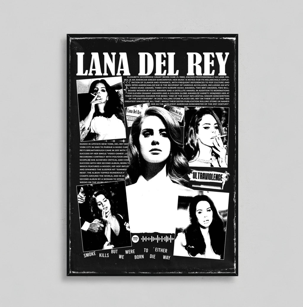 Lana Del Rey Vintage Aesthetic Canvas  | Retro Coquette Room Decor album cover poster print wall art decor