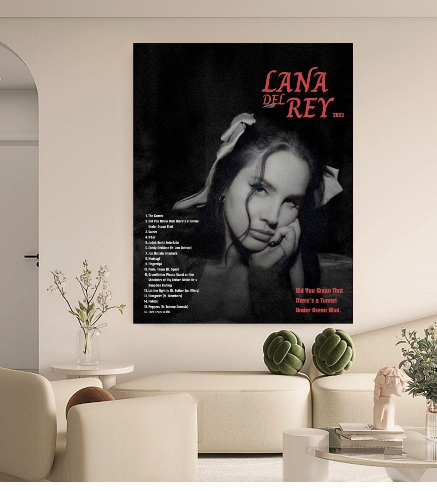 Lana Del Rey Did You Know That Theres a Tunnel Under Ocean Blvd Tracklist  | Unframed Bedroom album cover poster print wall art decor