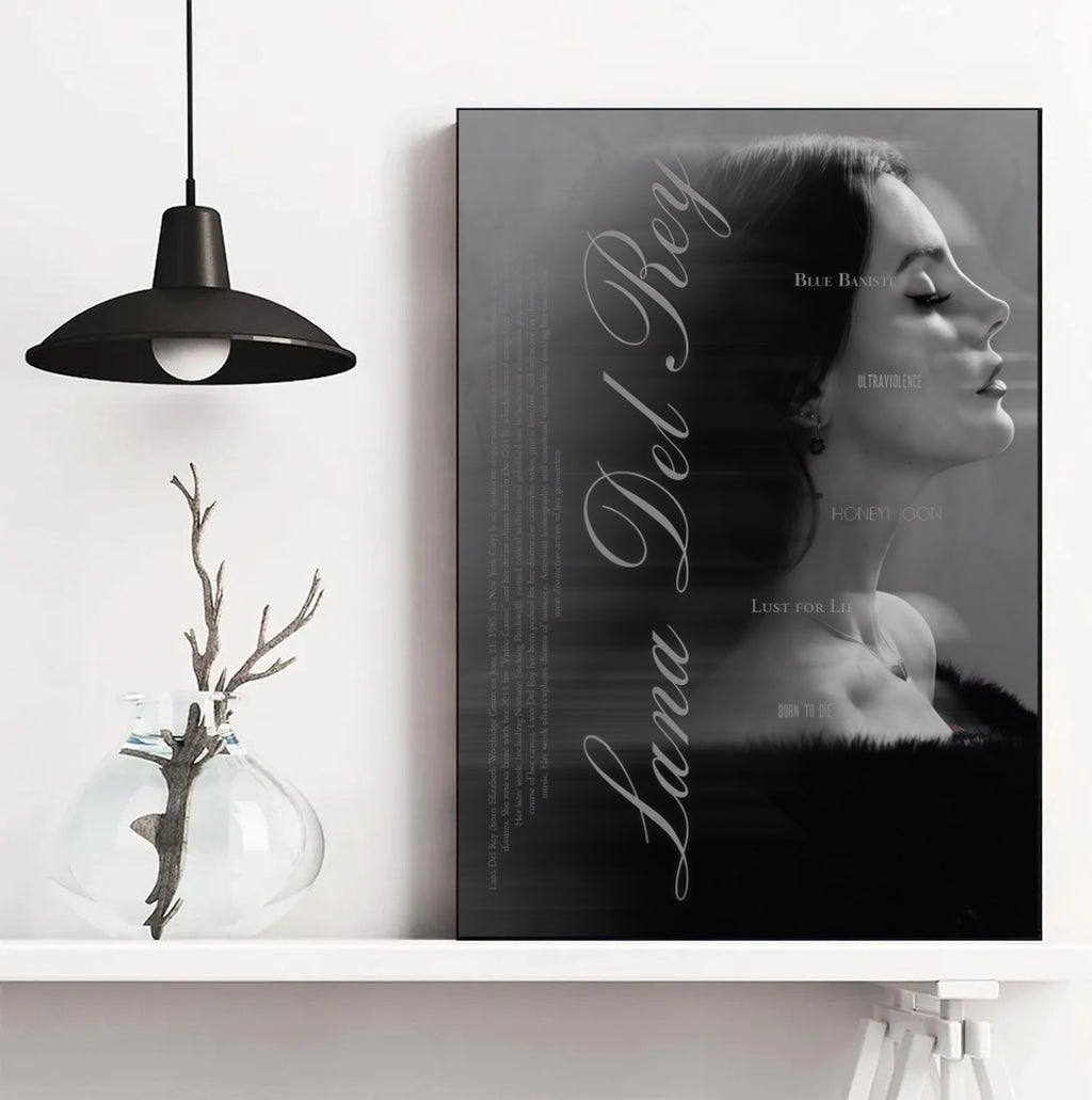 Lana Del Rey Discography Wall Art | Vintage  Cover Canvas  for Music Fans album cover poster print wall art decor