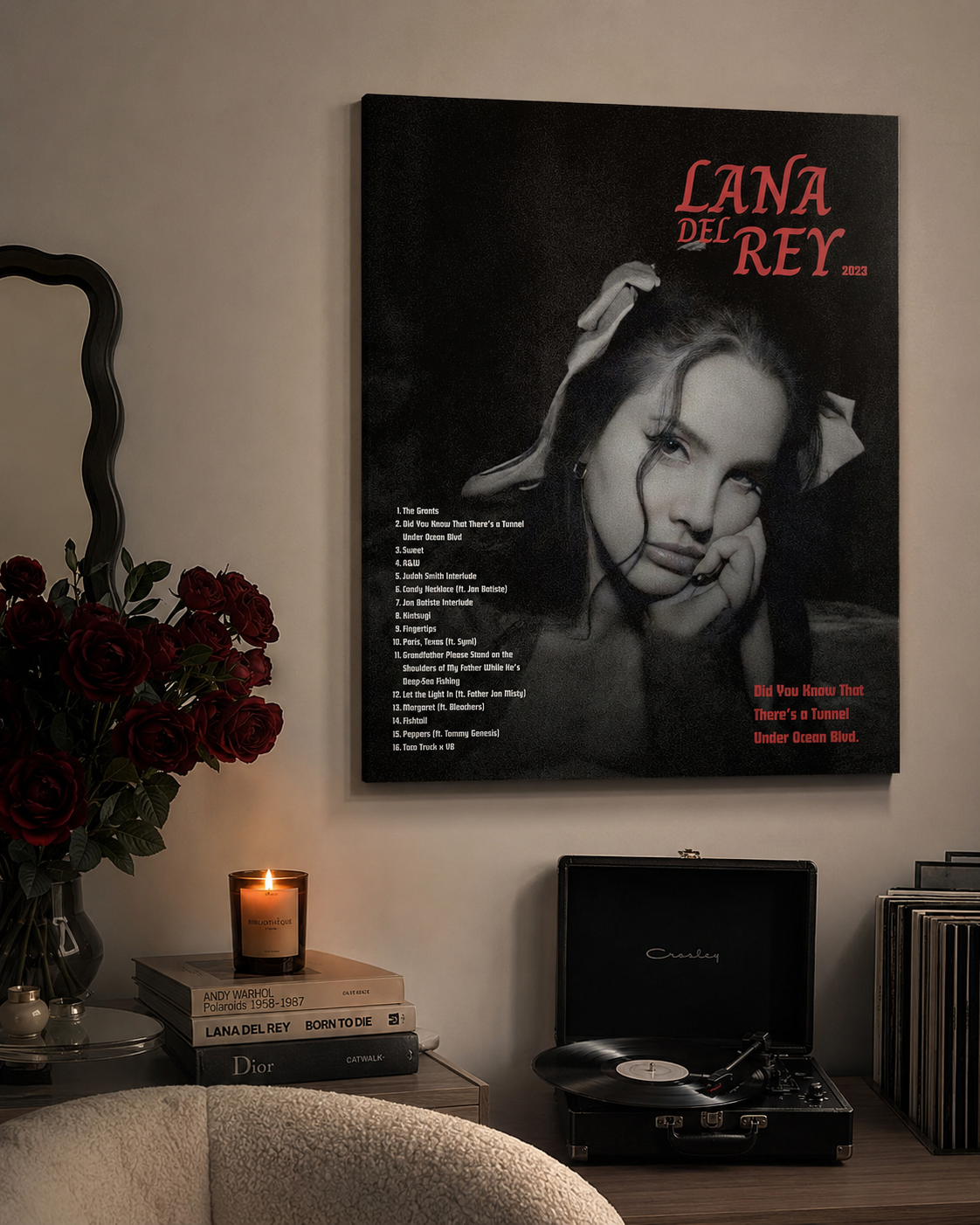 Lana Del Rey Ocean Blvd Dark  | Unframed Bedroom album cover poster print wall art decor