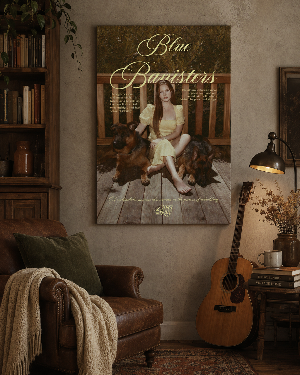 Lana Del Rey Blue Banisters Wall Art | Vintage  Cover Canvas  for Music Fans album cover poster print wall art decor