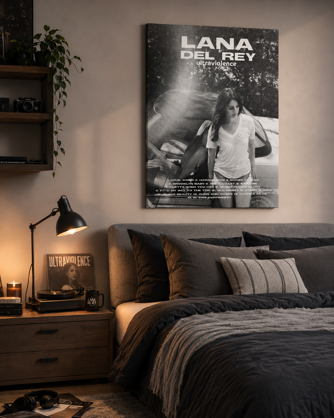 Lana Del Rey Ultraviolence  | Vintage  Tracklist Canvas  for Music Fans album cover poster print wall art decor