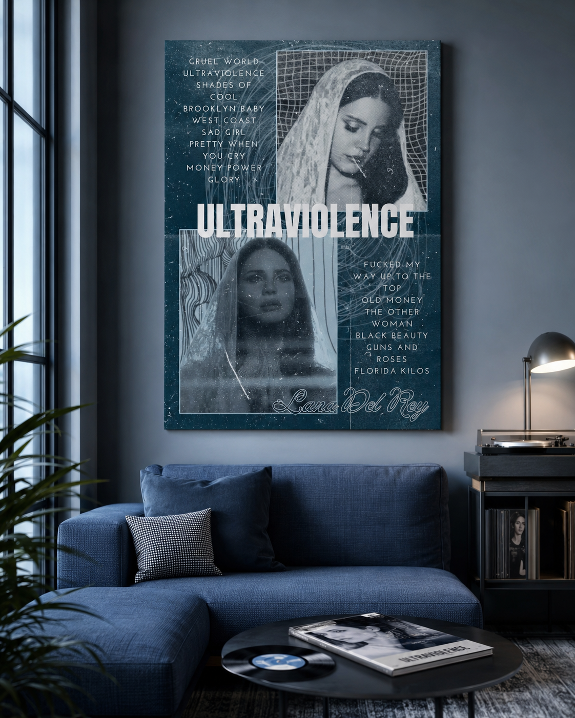 Lana Del Rey Ultraviolence Collage  | Vintage  Tracklist Canvas  for Music Fans album cover poster print wall art decor