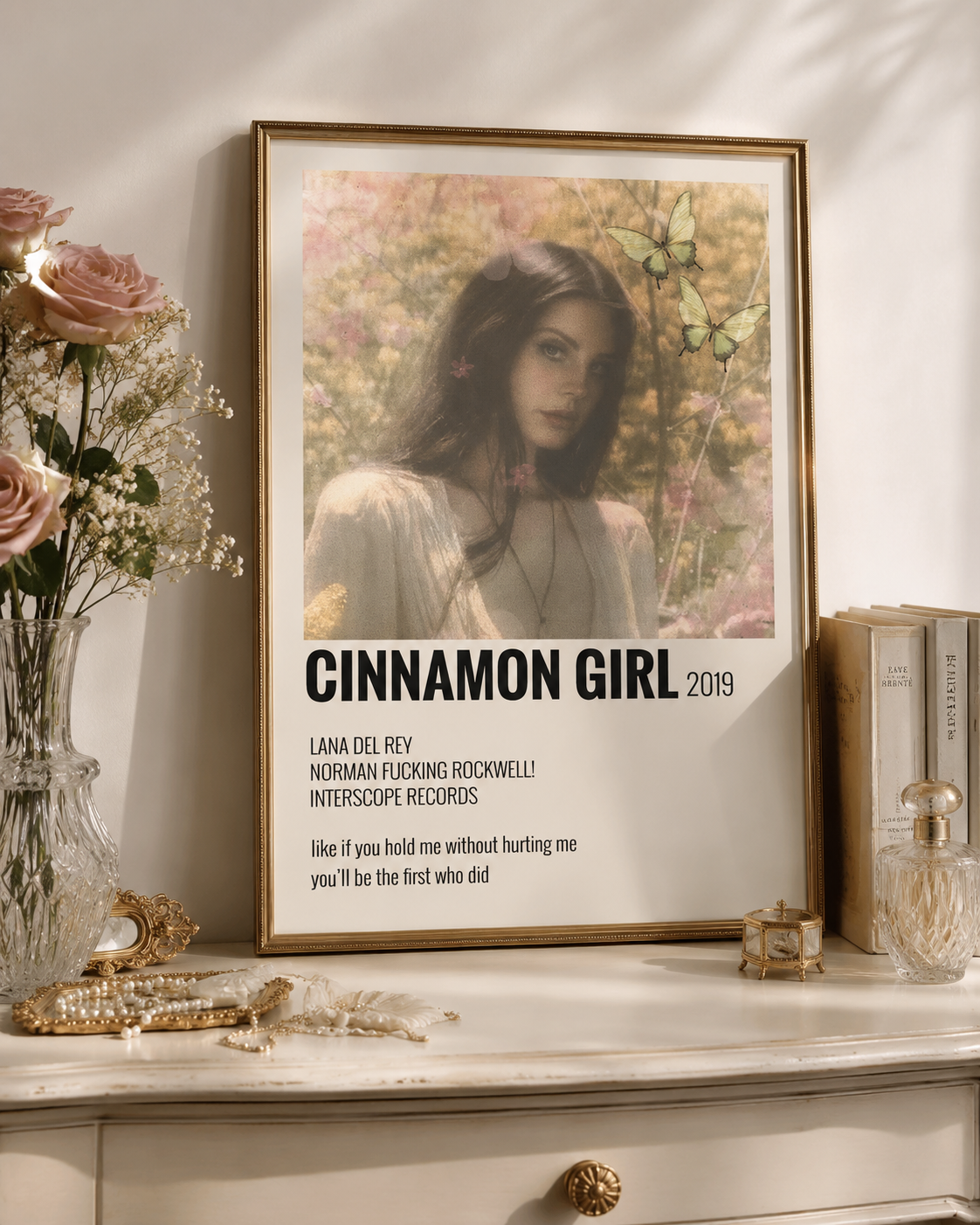 Lana Del Rey Cinnamon Girl  | Norman Fucking Rockwell! Song  for Music Fans & Aesthetic Room Decor album cover poster print wall art decor