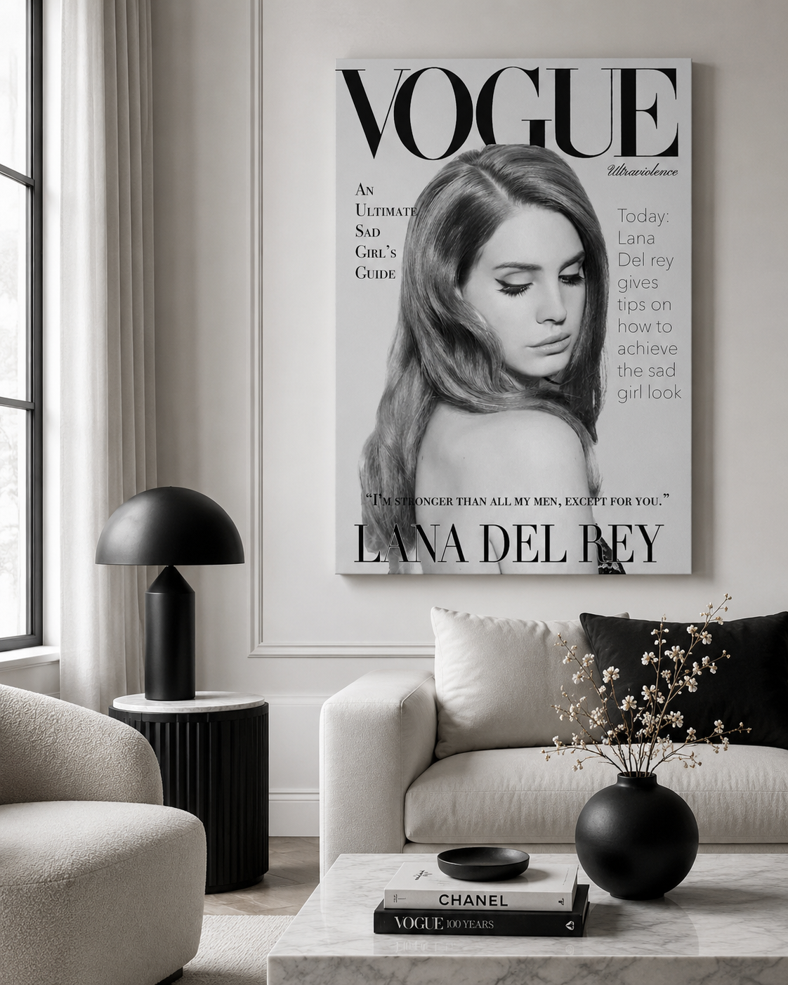 Lana Del Rey Vogue Ultraviolence  | Vintage Magazine Cover  for Sad Girl Aesthetic Decor album cover poster print wall art decor