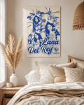 Lana Del Rey Blue Bird Collage Wall Art | Retro Indie Canvas Poster for Aesthetic Room Decor poster wall art print room decor